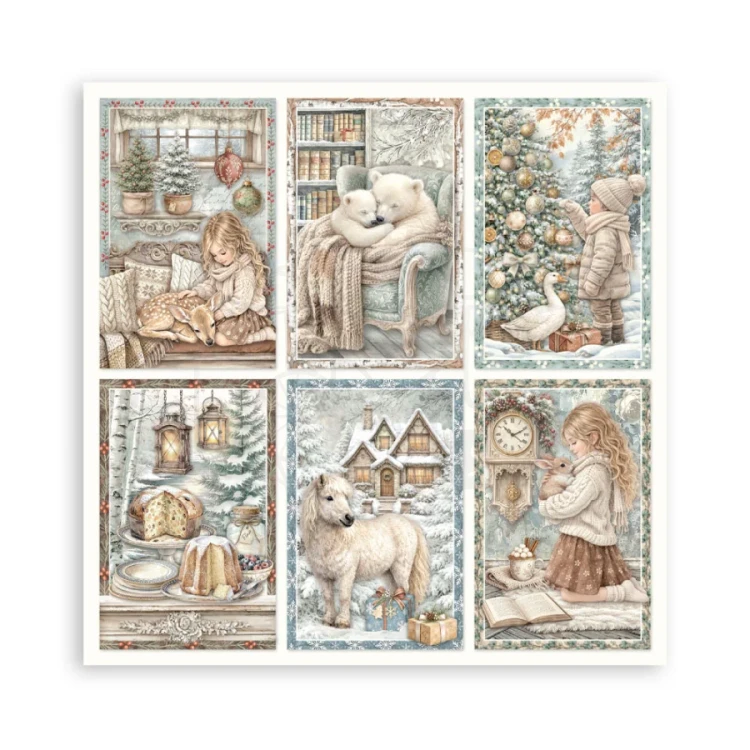 Zestaw papierów jednostronnych do scrapbookingu 20x20 White Christmas 22 arkusze SBBSXB27 Stamperia