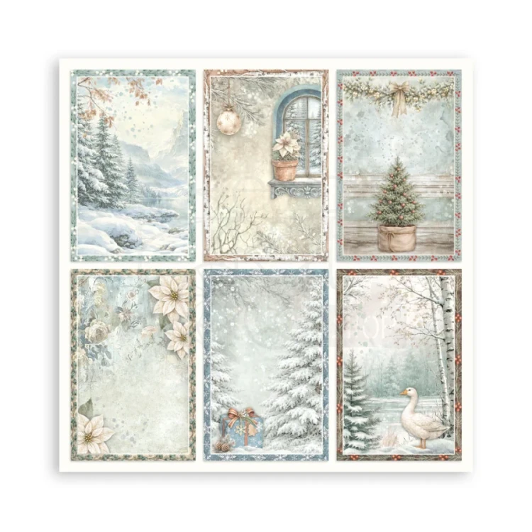 Zestaw papierów jednostronnych do scrapbookingu 20x20 White Christmas 22 arkusze SBBSXB27 Stamperia