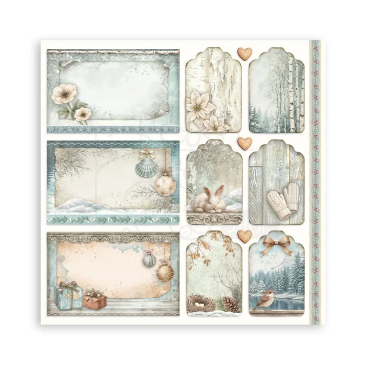 Zestaw papierów jednostronnych do scrapbookingu 20x20 White Christmas 22 arkusze SBBSXB27 Stamperia