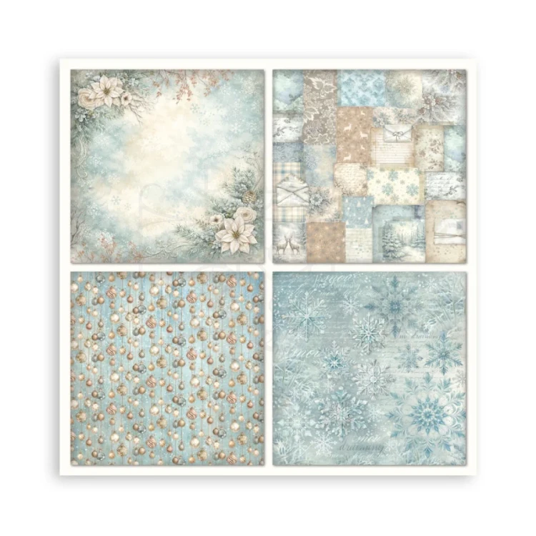 Zestaw papierów jednostronnych do scrapbookingu 20x20 White Christmas 22 arkusze SBBSXB27 Stamperia