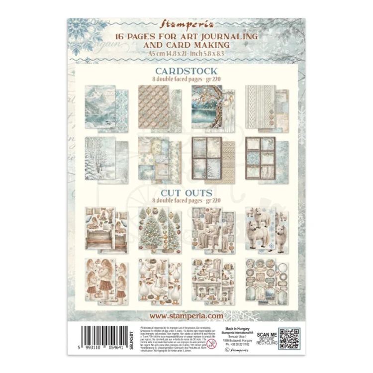 Junk Journal A5 White Christmas SBJKS07 Stamperia