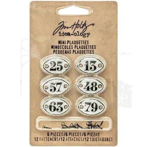 Ozdoby metalowe Mini plakietki Idea-ology Mini Plaquettes TH93296 Tim Holtz