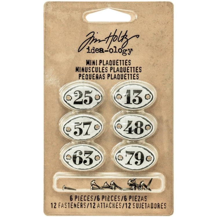 Ozdoby metalowe Mini plakietki Idea-ology Mini Plaquettes TH93296 Tim Holtz