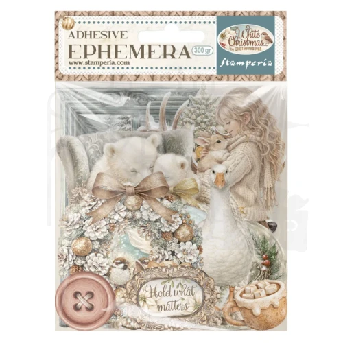 Ozdoby papierowe samoprzylepne Ephemera White Christmas 32 sztuki DFLCT89 Stamperia