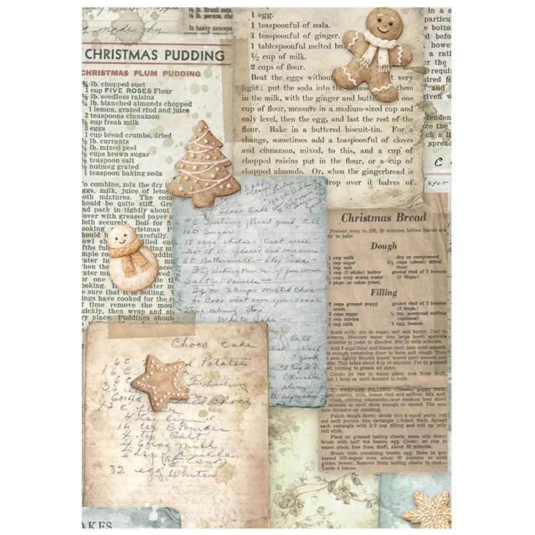 Papier ryżowy A6 White Christmas Tła 8 arkuszy DFSAK6059 Stamperia