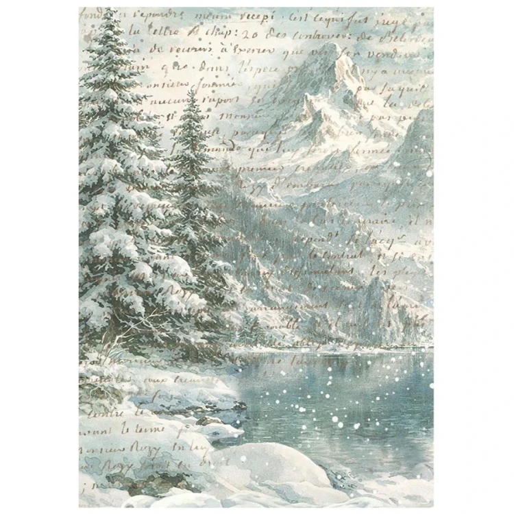 Papier ryżowy A6 White Christmas Tła 8 arkuszy DFSAK6059 Stamperia