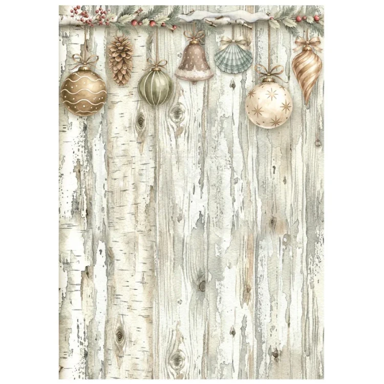 Papier ryżowy A6 White Christmas Tła 8 arkuszy DFSAK6059 Stamperia