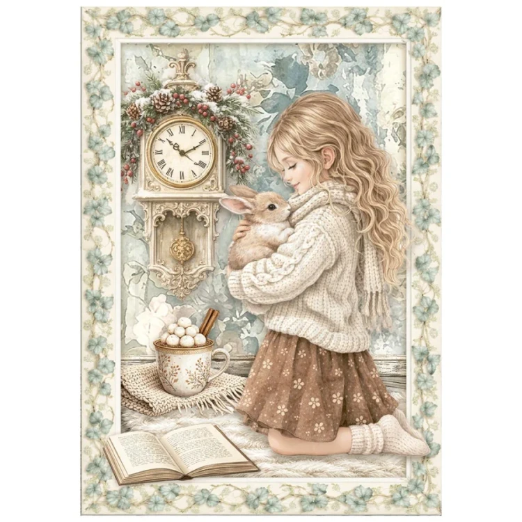 Papier ryżowy A6 White Christmas 8 arkuszy DFSA6X10 Stamperia