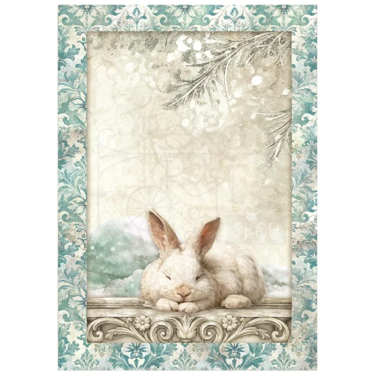 Papier ryżowy A6 White Christmas 8 arkuszy DFSA6X10 Stamperia