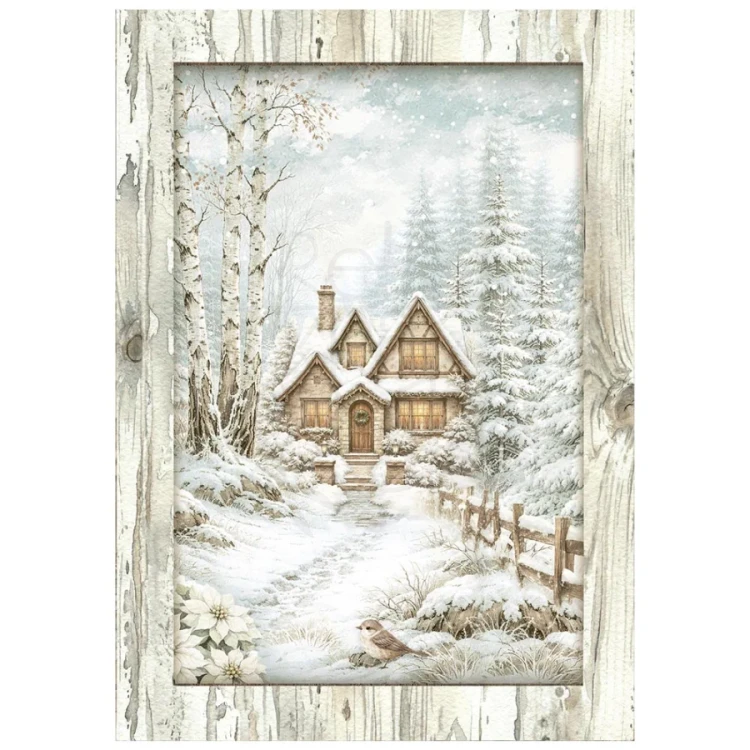 Papier ryżowy A6 White Christmas 8 arkuszy DFSA6X10 Stamperia
