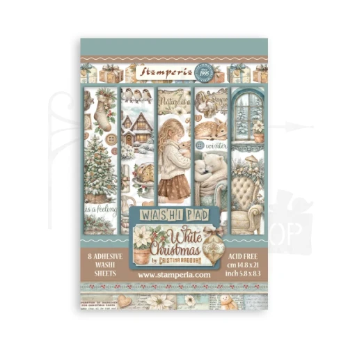 Papier washi A5 White Christmas SBW36 Stamperia