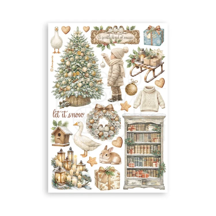 Papier washi A5 White Christmas SBW36 Stamperia