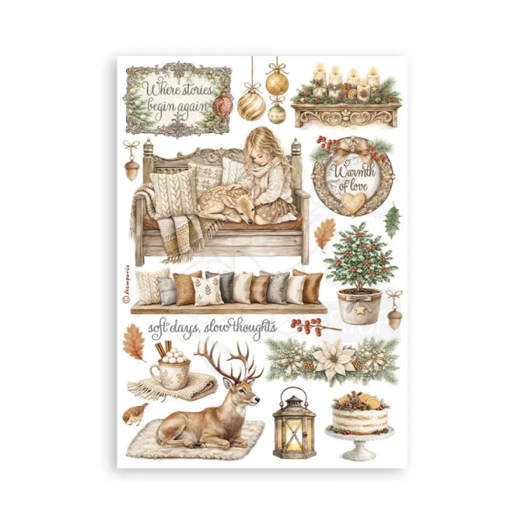 Papier washi A5 White Christmas SBW36 Stamperia