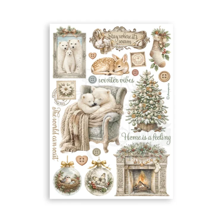 Papier washi A5 White Christmas SBW36 Stamperia