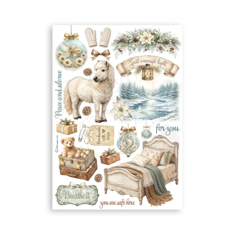 Papier washi A5 White Christmas SBW36 Stamperia