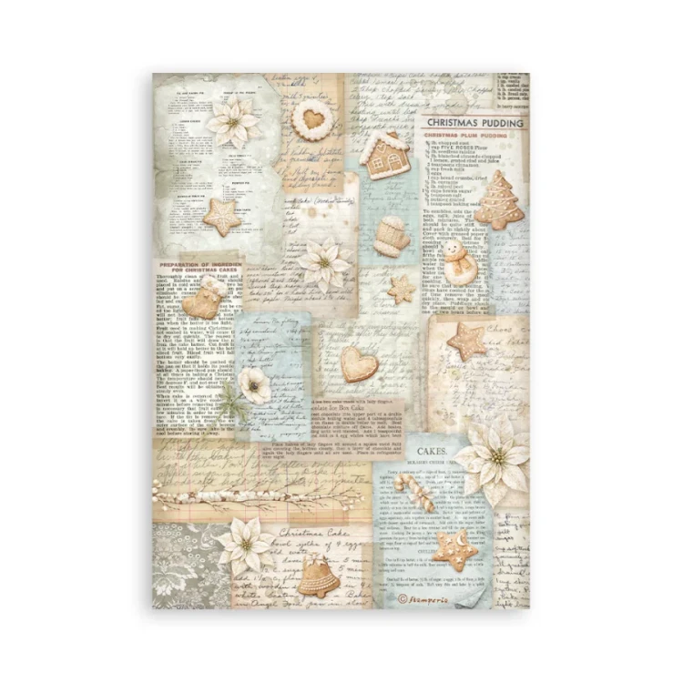 Papier washi A5 White Christmas SBW36 Stamperia