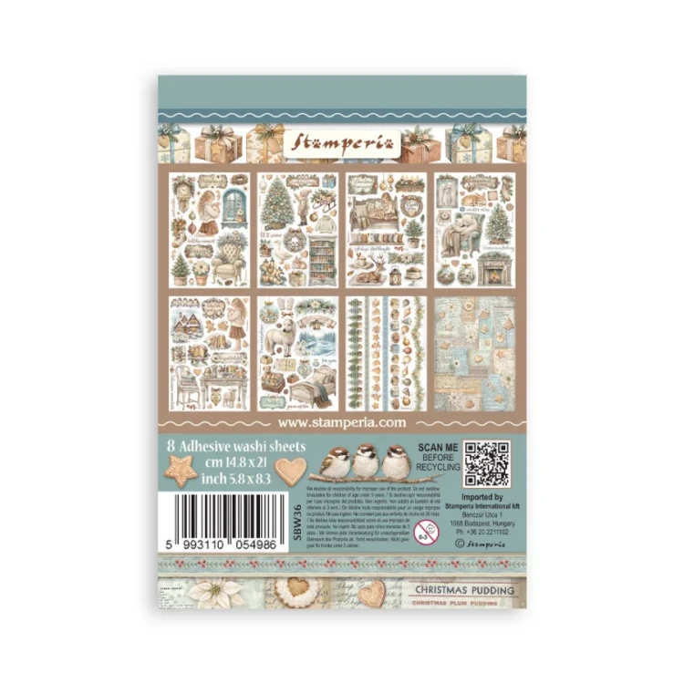 Papier washi A5 White Christmas SBW36 Stamperia