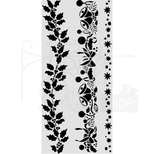 Szablon maska 12x25cm Świąteczne bordery KSTDL170 Stamperia