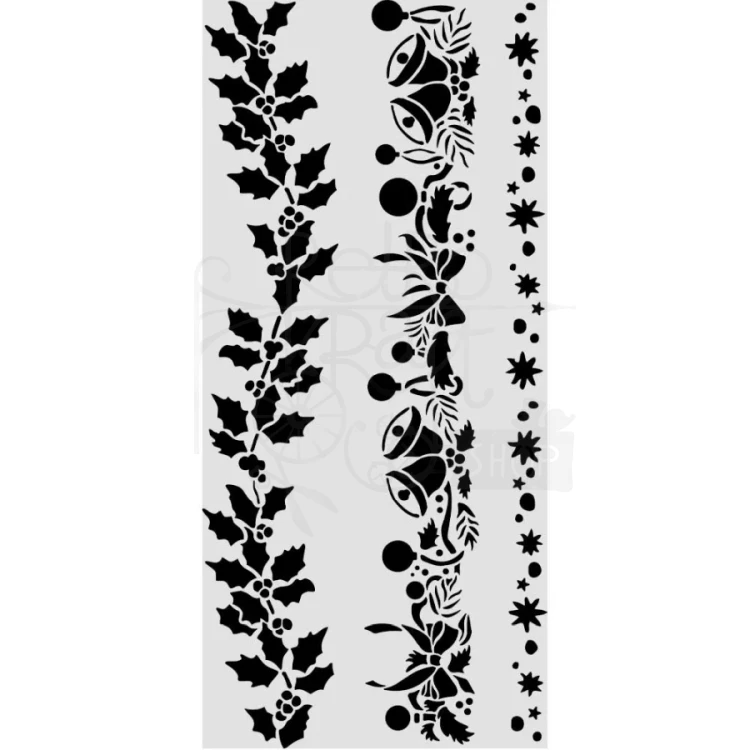 Szablon maska 12x25cm Świąteczne bordery KSTDL170 Stamperia