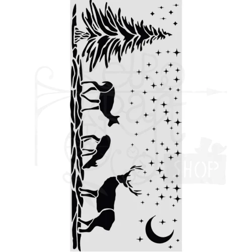 Szablon maska 12x25cm Świąteczny jeleń KSTDL169 Stamperia