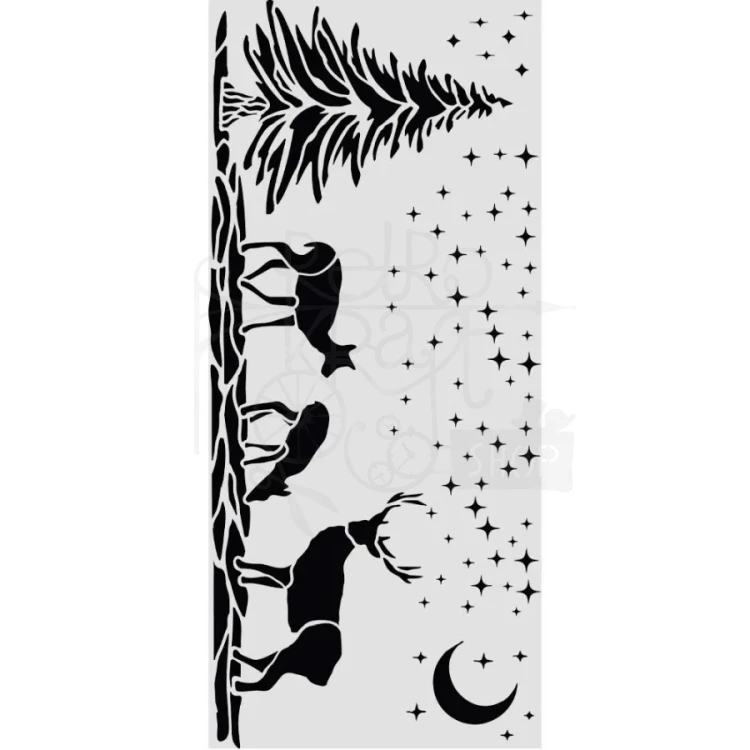 Szablon maska 12x25cm Świąteczny jeleń KSTDL169 Stamperia