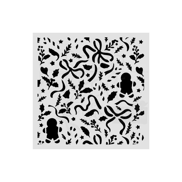 Szablon maska 12x12cm Wstążki i pierniczki KSTDS74 Stamperia