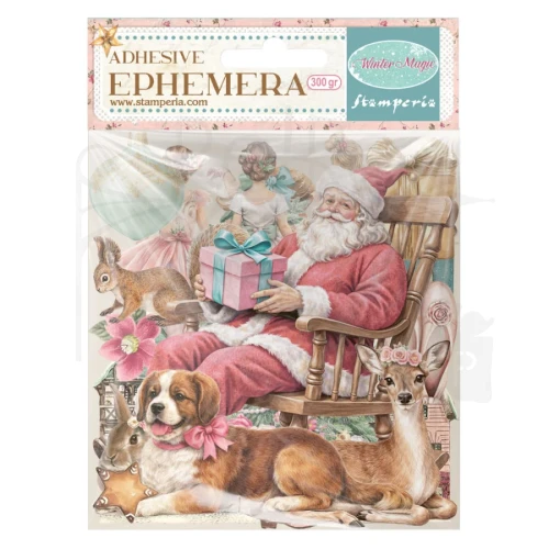 Ozdoby papierowe samoprzylepne Ephemera Winter Magic 42 sztuki DFLCT86 Stamperia