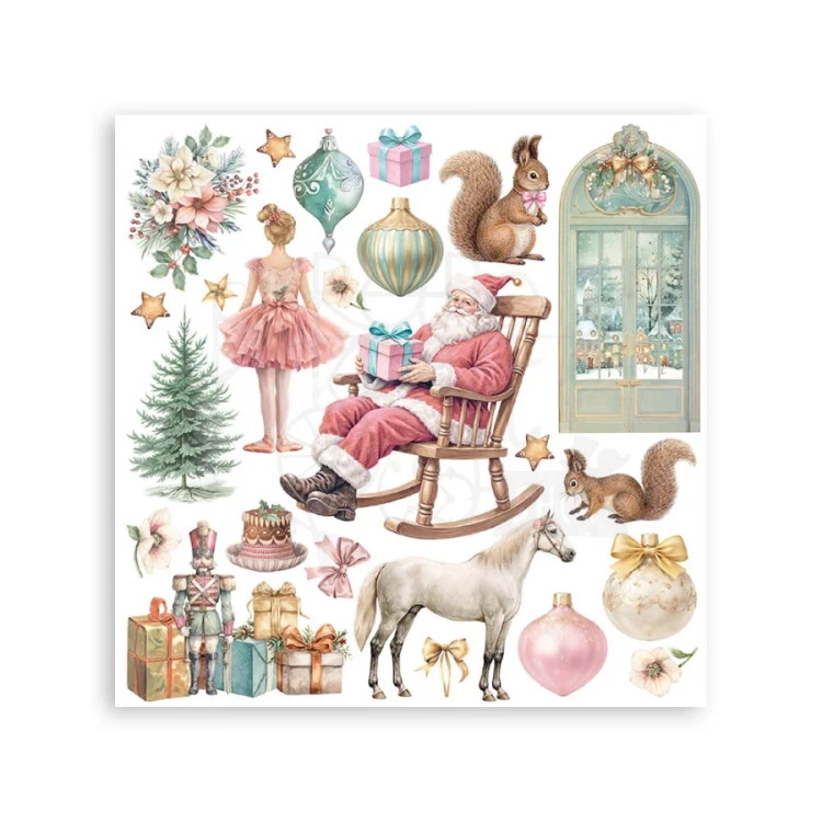 Rub-on transfer 15.5x15.15cm Winter Magic 6 arkuszy DFLRBX18 Stamperia