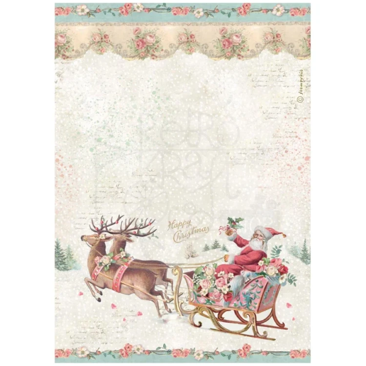 Papier ryżowy do decoupage A4 Winter Magic Mikołaj DFSA41134 Stamperia