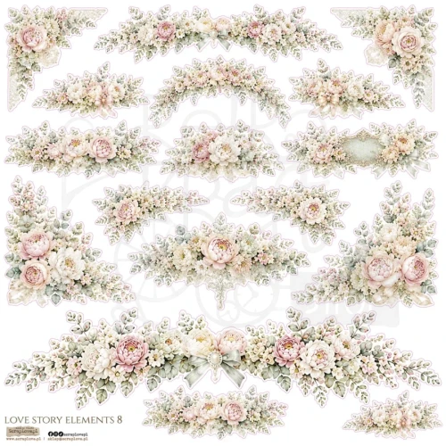 Naklejki papierowe do scrapbookingu i art journalingu Love Story Elements 8 ScrapLove