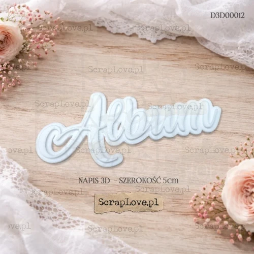 Element ozdobny 3D Napis ‘album’ D3D0012 ScrapLove