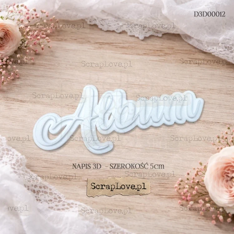 Element ozdobny 3D Napis ‘album’ D3D0012 ScrapLove