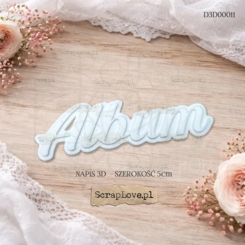 Element ozdobny 3D Napis ‘album’ D3D0011 ScrapLove