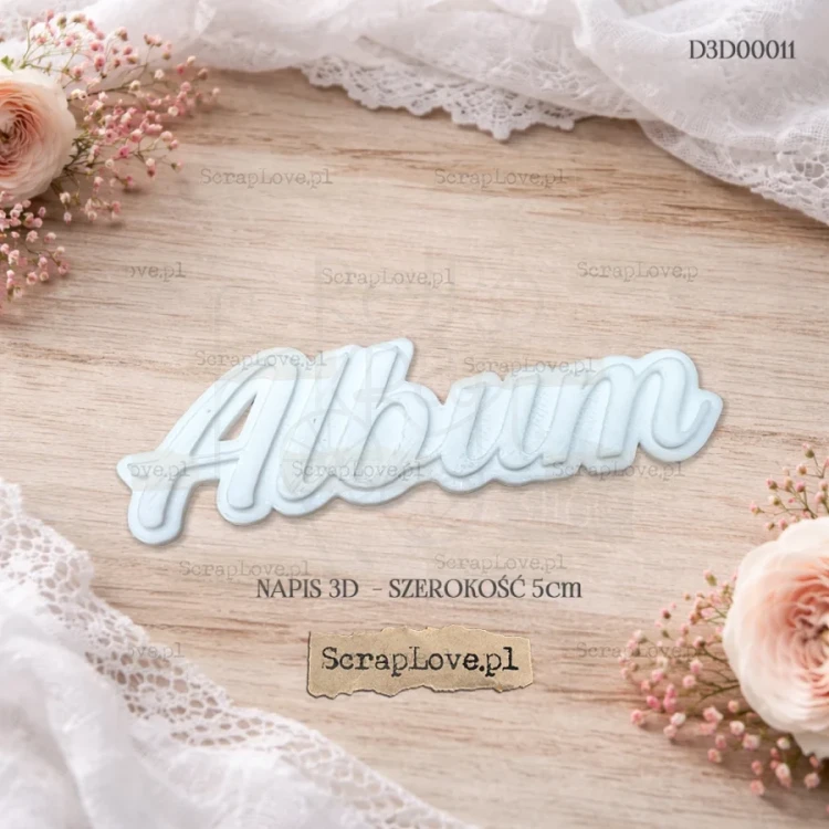 Element ozdobny 3D Napis ‘album’ D3D0011 ScrapLove