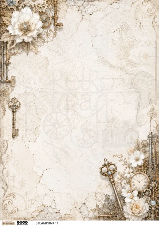 Papier ryżowy do decoupage A4 Steampunk 11 6785 ScrapLove