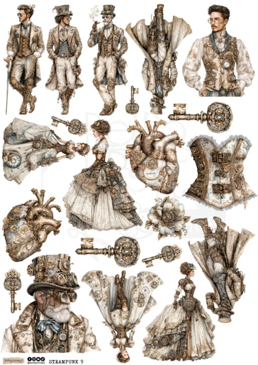 Papier do scrapbookingu A4 Steampunk 9 6783 ScrapLove