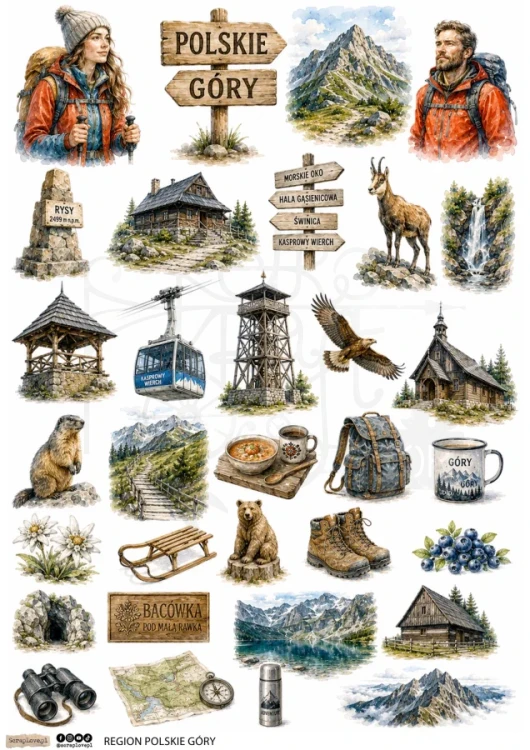Papier do scrapbookingu A4 Region - polskie góry 6735 ScrapLove