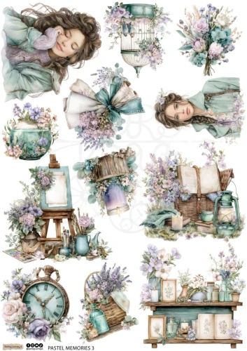 Papier ryżowy do decoupage A4 Pastel Memories 3 6672 ScrapLove