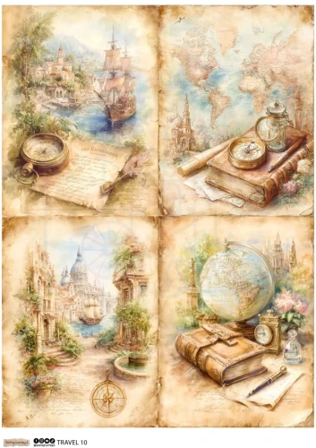 Papier ryżowy do decoupage A4 Travel 10 6663 ScrapLove