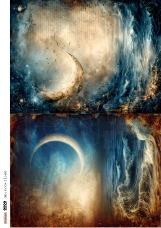 Papier ryżowy do decoupage A4 Sea Moon 5 6485 ScrapLove