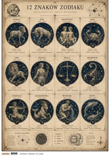 Papier do scrapbookingu A4 Astral Zodiac 15 6512 ScrapLove