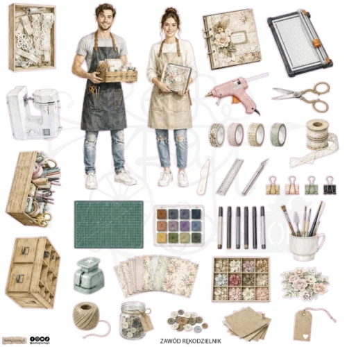 Naklejki papierowe do scrapbookingu i art journalingu Rękodzielnicy ScrapLove