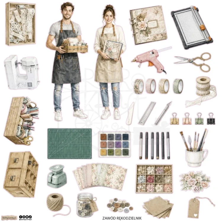 Naklejki papierowe do scrapbookingu i art journalingu Rękodzielnicy ScrapLove