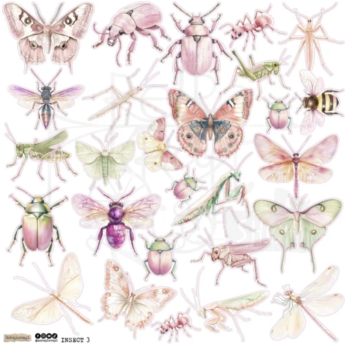 Naklejki papierowe do scrapbookingu i art journalingu Insect 3 ScrapLove