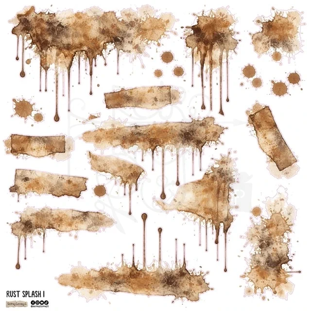 Naklejki foliowe do scrapbookingu i art journalingu Rust Splash 1 ScrapLove