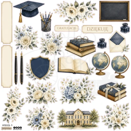 Naklejki papierowe do scrapbookingu i art journalingu School 9 ScrapLove
