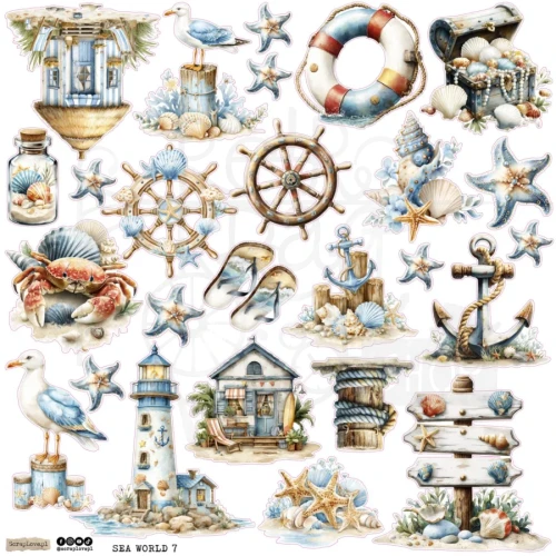 Naklejki papierowe do scrapbookingu i art journalingu Sea World 7 ScrapLove