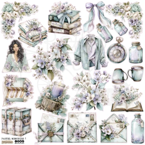 Naklejki papierowe do scrapbookingu i art journalingu Pastel Memories 1 ScrapLove