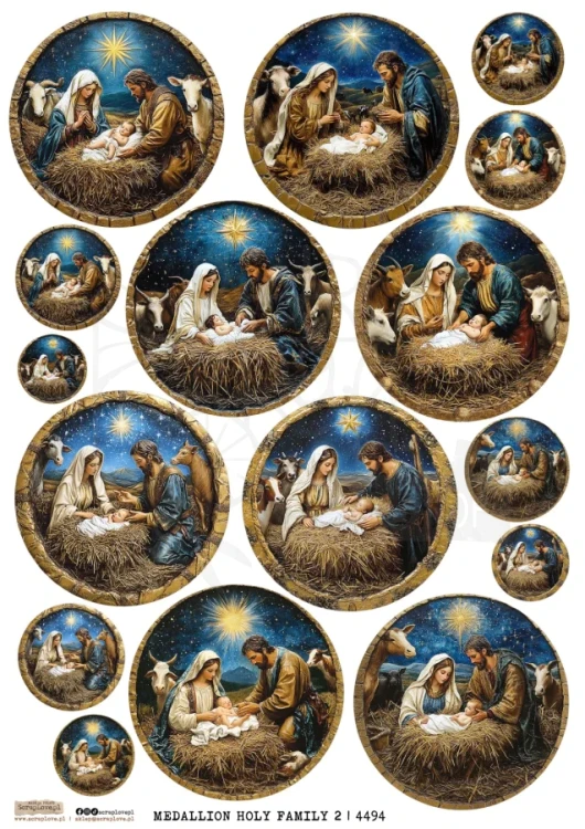 Papier ryżowy do decoupage A4 Medallion Holy Family 2 4494 ScrapLove