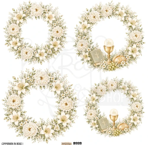 Naklejki papierowe do scrapbookingu i art journalingu Communion In Beige 1 ScrapLove